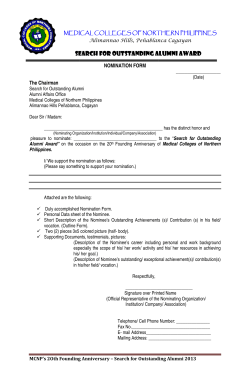 Nomination Form - Medical Colleges of Northern Philippines