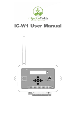 IC-W1 User Manual - Irrigation Caddy