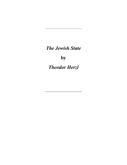 The Jewish State by Theodor Herzl