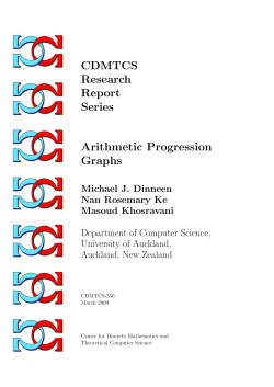 Arithmetic Progression Graphs - Department of Computer Science