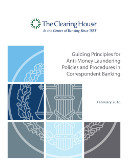 Guiding Principles for Anti-Money Laundering Policies and