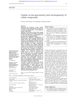 Update on the genotoxicity and carcinogenicity of cobalt compounds