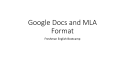 Google Docs and MLA Format
