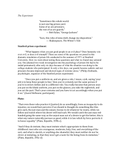 The Experiment &ldquo;Sometimes this whole world is just one big prison