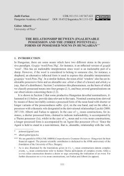 forms of possessed nouns in hungarian