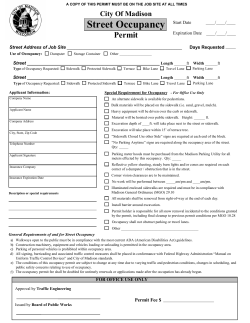 Application For Occupancy Date _____/______