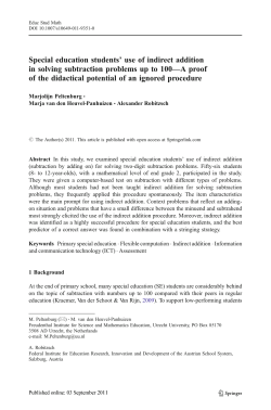 Special education students` use of indirect addition in solving