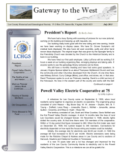 Gateway to the West - Lee County Virginia Historical and