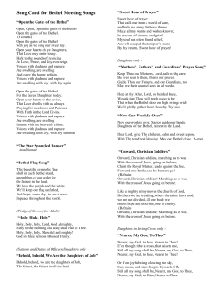 Song Card for Bethel Meeting Songs