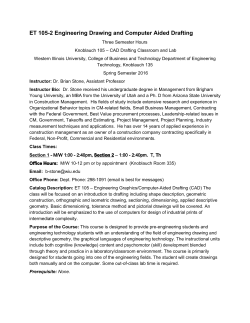 ET 1052 Engineering Drawing and Computer Aided Drafting