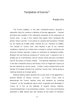 Temptation of Genres1)