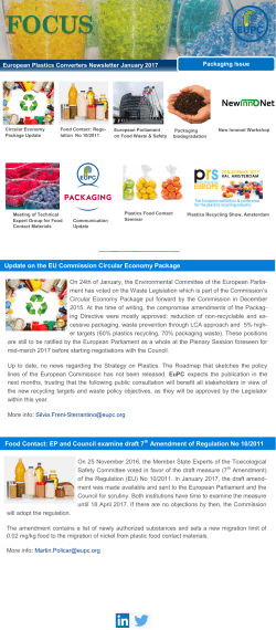 Food Contact: EP and Council examine draft 7th Amendment of