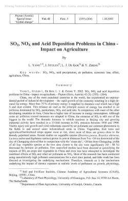 SO2, NOX and Acid Deposition Problems in China