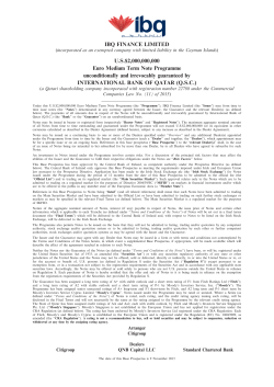 IBQ FINANCE LIMITED U.S.$2000000000 Euro Medium Term Note