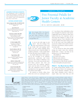 Five Potential Pitfalls for Junior Faculty