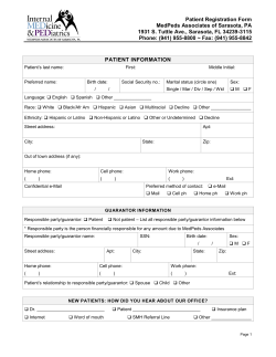 Patient Registration Form MedPeds Associates of