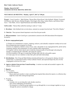 Church Council Minutes March 2017