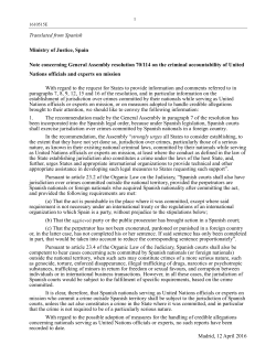 Spain - Criminal accountability of United Nations officials and