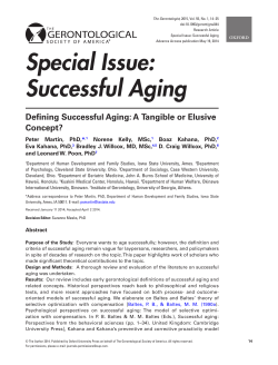 Special Issue: Successful Aging