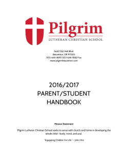 2016/2017 PARENT/STUDENT HANDBOOK