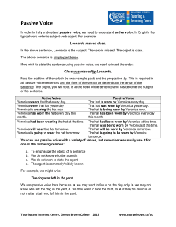 Passive Voice - George Brown College