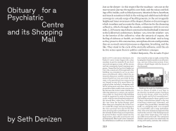 Seth DENIZEN, Obituary for a Psychiatric Center and its Shopping Mall