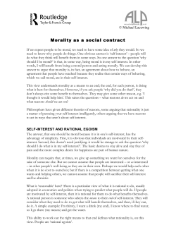 Morality as a social contract