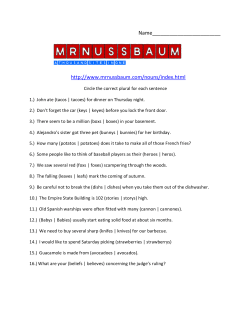 Plural Nouns Worksheet