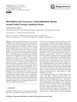 Distribution and recurrence of phytoplankton blooms around South