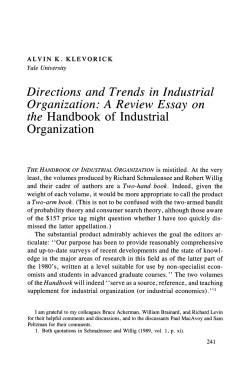 A Review Essay on the Handbook of Industrial Organization