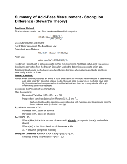 Summary of Acid-Base Measurement