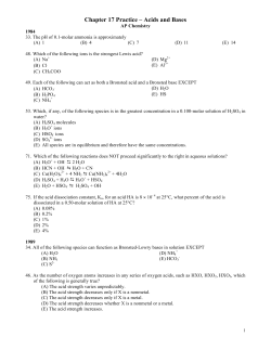 Chapter 17 Practice &ndash; Acids and Bases