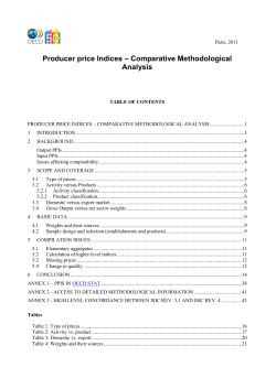 Producer price Indices – Comparative Methodological