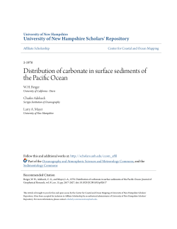 Distribution of carbonate in surface sediments of the Pacific Ocean