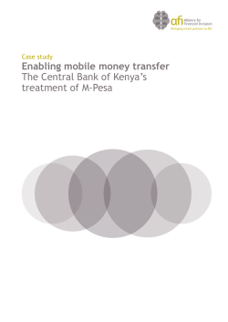 Enabling mobile money transfer The Central Bank of Kenya`s