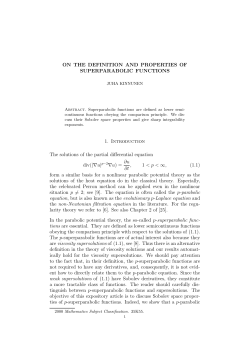 ON THE DEFINITION AND PROPERTIES OF SUPERPARABOLIC