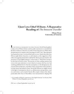 I Just Love Ethel Wilson - Journal Hosting and Publishing