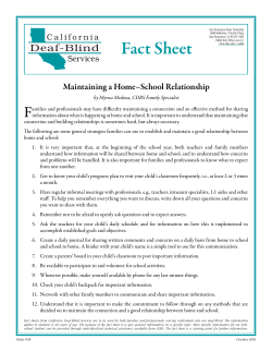 Maintaining a Home-School Relationship