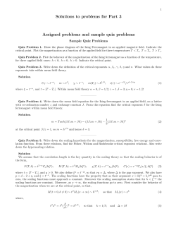 Solutions to problems for Part 3 Assigned problems and sample quiz