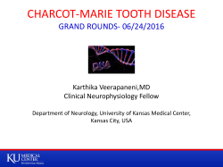 CHARCOT-MARIE TOOTH DISEASE - University of Kansas Medical