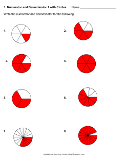 Numerator and Denominator Worksheets