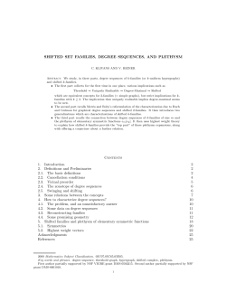 Shifted set families, degree sequences, and plethysm