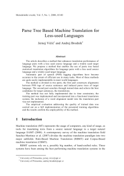 Parse Tree Based Machine Translation for Less-used