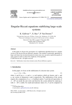 Singular Riccati equations stabilizing large-scale