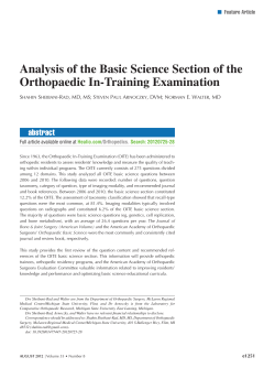 Analysis of the Basic Science Section of the Orthopaedic In