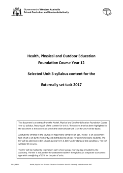 2017 Foundation externally set task Unit 3 content