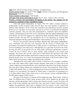 Title: India`s Black Economy: Origins, Obstacles, and Opportunities