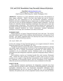 VOC and SVOC Remediation using Thermally Enhanced Hydrolysis