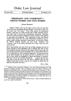 and &rdquo;Coercion&rdquo;&mdash;Virtue Words and Vice Words