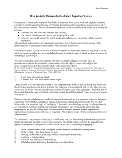 Handout: `How Analytic Philosophy has Failed Cognitive Science`